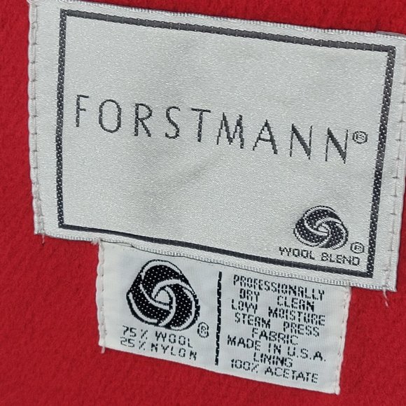 Vitg Charles Klein Forstmann Gray & Red Heavy Double Breasted Coat 16 - Picture 9 of 11